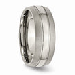 Titanium Grooved 8mm Brushed and Polished Band