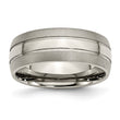 Titanium Grooved 8mm Brushed and Polished Band