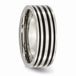 Titanium Black Enamel Flat 8mm Polished Band