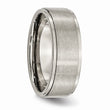 Titanium Ridged Edge 8mm Brushed and Polished Band