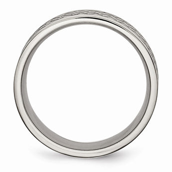 Titanium Weave Design 8mm Polished Band