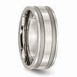 Titanium Grooved 8mm Satin and Polished Band