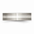 Titanium Sterling Silver Inlay Flat 6mm Brushed Band