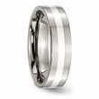 Titanium Sterling Silver Inlay Flat 6mm Polished Band