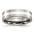 Titanium Sterling Silver Inlay Flat 6mm Polished Band