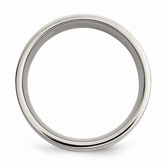 Titanium Sterling Silver Inlay Flat 8mm Polished Band