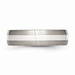 Titanium Sterling Silver Inlay 6mm Brushed Band