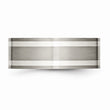 Titanium Sterling Silver Inlay Flat 8mm Brushed and Polished Band