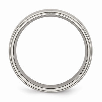 Titanium Ridged Edge 6mm Polished Band