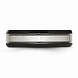 Titanium Beveled Edge 6mm Black IP-plated Satin/Polished Band - Birthstone Company