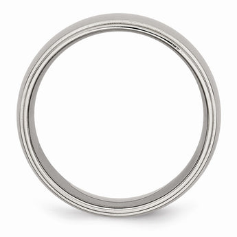 Titanium Ridged Edge 8mm Polished Band