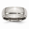 Titanium Ridged Edge 8mm Polished Band