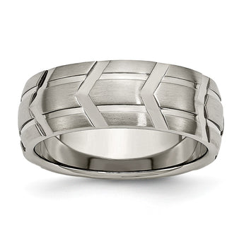 Titanium 8mm Brushed and Polished Band