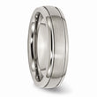 Titanium Grooved Edge 6mm Brushed and Polished Band