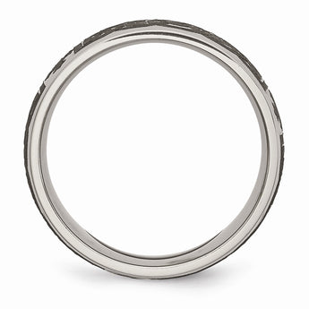 Titanium 8mm Laser Design Polished Band