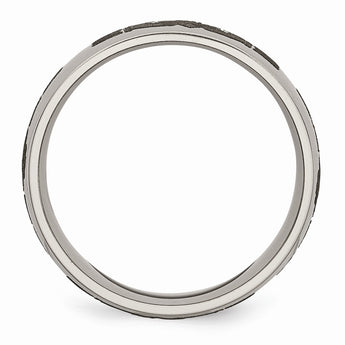 Titanium 8mm Laser Design Polished Band