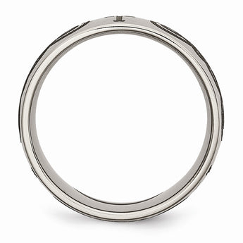 Titanium 8mm Laser Design Polished Band