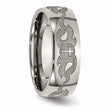 Titanium 8mm Laser Design Polished Band