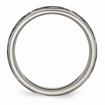 Titanium 8mm Laser Design Polished Band