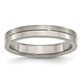 Titanium 4mm Brushed & Polished Band