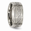 Titanium 9mm Scroll Design Brushed and Polished Band