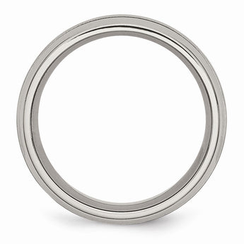 Titanium Grooved 8mm Brushed and Polished Band