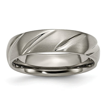 Titanium Swirl Design 6mm Satin Band