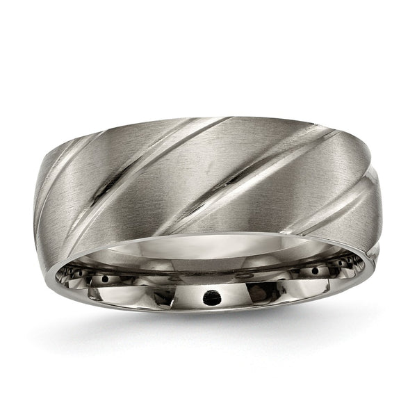 Titanium Swirl Design 8mm Satin Band