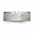 Titanium Cross Design 8mm Satin Beveled Edge Band