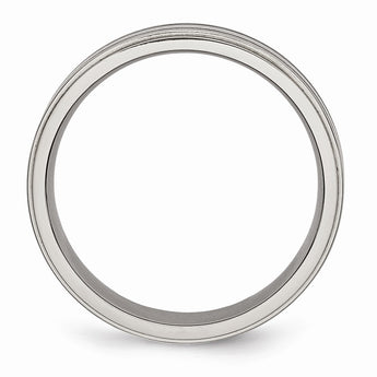 Titanium Enameled Flat 6mm Satin & Polished Band