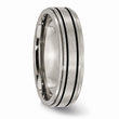 Titanium Enameled Flat 6mm Satin & Polished Band