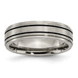 Titanium Enameled Flat 6mm Satin & Polished Band