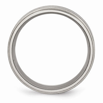 Titanium Enameled Flat 8mm Satin & Polished Band