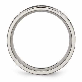 Titanium Flat 8mm Laser Design Brushed Band