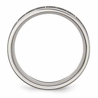 Titanium Flat 8mm Laser Design Brushed Band