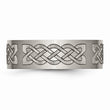 Titanium Flat 8mm Laser Design Brushed Band