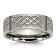 Titanium Flat 8mm Laser Design Brushed Band