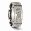 Titanium Flat 8mm Laser Design Brushed Band