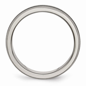 Titanium Enameled Grooved 6mm Satin Band