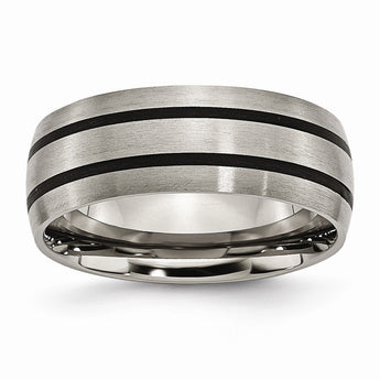 Titanium Enameled 8mm Satin Band