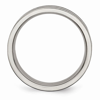 Titanium Brushed Enameled Flat 6mm Band