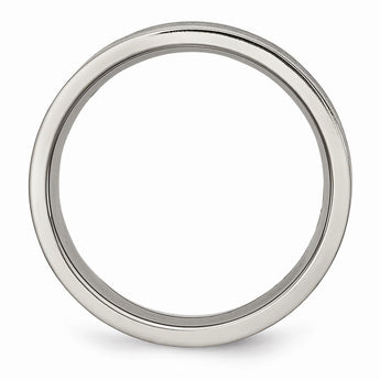 Titanium Enameled Flat 6mm Satin & Polished Band