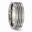 Titanium Enameled Flat 8mm Satin & Polished Band