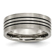 Titanium Enameled Flat 8mm Satin & Polished Band