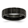 Titanium Notched Black IP-plated 6mm Brushed and Polished Band