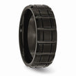 Titanium Notched Black IP-plated 8mm Brushed and Polished Band