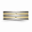Titanium Grooved Yellow IP-plated 8mm Brushed & Polished Band
