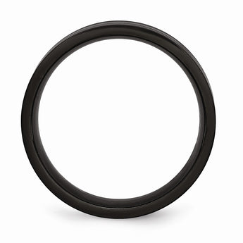 Titanium Grooved Black IP-plated 8mm Brushed and Polished Band