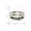 Titanium Flat 8mm Sterling Silver Inlay Brushed Band