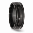 Titanium Black Ti Brushed and Polished Domed 8mm Band